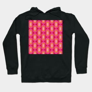 Retro Elipses Red and Pink Hoodie